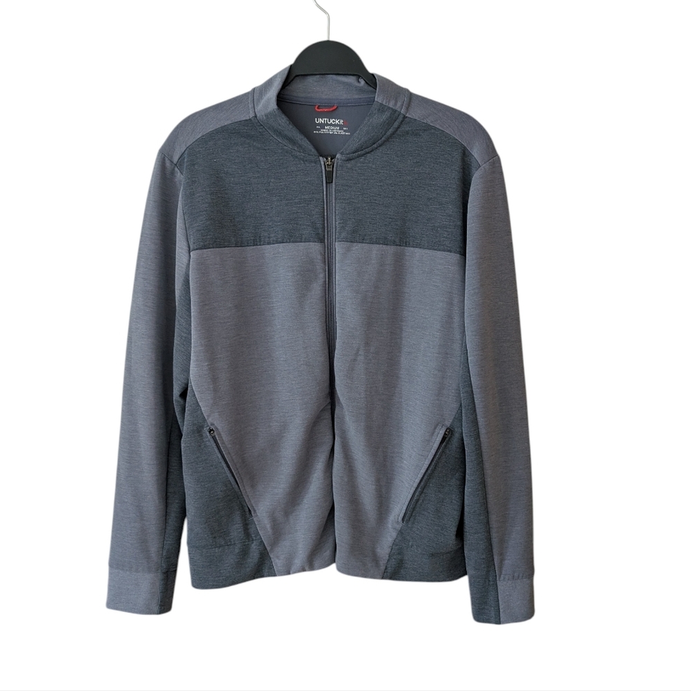 Untuckit Men's‎ Aimes Two Tone Lightweight Zip Athletic Stretch Jacket Size M